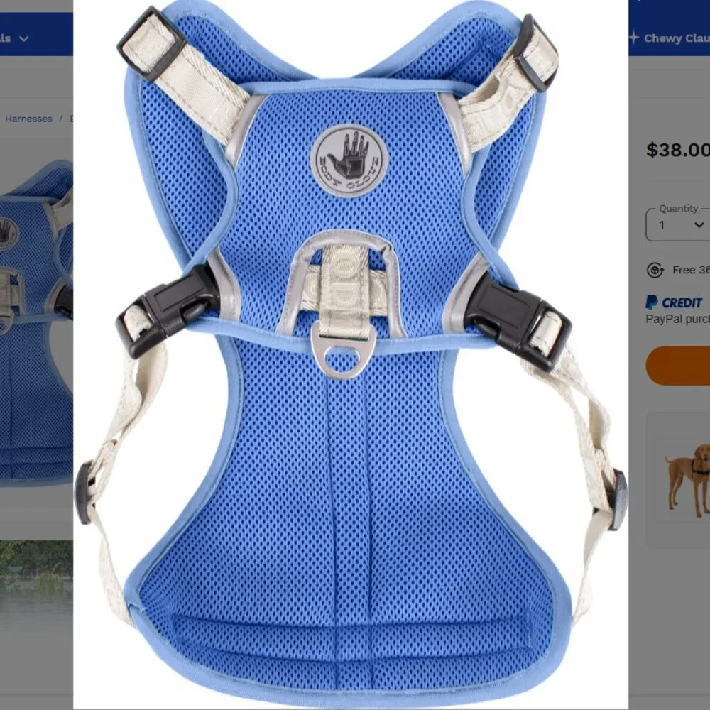 New Body Glove Cooling Dog Harness, Blue, Large: 29 to 38-in chest IOP